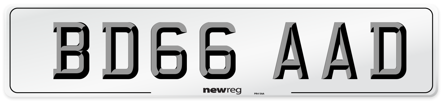 BD66 AAD Number Plate from New Reg